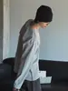 Camiseta de Manga Larga de Corte Relajado MYQ para Hombre, Nuevo Estilo Otoño, Corte Holgado, Estilo Coreano para Viajar, Camiseta Básica de Algodón Puro