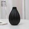 Jarrón Nórdico de Cerámica Negro Mate Cerámica Jarrón Pequeño Adornos Flor Seca Jarrón Hidropónico para Flores Decoraciones para el Hogar