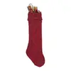 Novo produto transfronteiriço: Meias de Natal tricotadas vermelhas e brancas, decorações para pendurar, sacolas de presente, pingentes decorativos, sacolas de doces, meias para pendurar na lareira