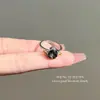 Anillo de Diamante Flash Géminis Azul Klein Coreano Anillo para Dedo Índice Estrella de Cuatro Puntas Fresco, Exquisito y Versátil Anillo para Mujer