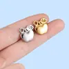 Colgante de acero inoxidable bañado en oro de 18k, aretes DIY, pulseras, collares, dijes pequeños, accesorios para ropa