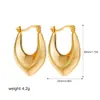 Pendientes de Acero Inoxidable con Textura Geométrica Europeos y Americanos Transfronterizos Tendencia Femenina de Alto Sentido Hebilla de Oreja con Sentido de Diseño Exagerado