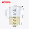 Taza medidora de acrílico para PC, hervidor medidor de plástico de doble escala, transparente, espesado, resistente a altas temperaturas, de varios tamaños, para leche, té, suministros para tienda