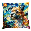 Amazon deseo transfronterizo nuevo creativo pintura al óleo funda de almohada de perro cojín de asiento de coche cojín impreso