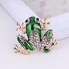 Lanhao versión coreana del nuevo esmalte de aceite verde diamante rana accesorios de ropa broche broche flor accesorios de ropa al por mayor