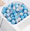 Cuentas Redondas de Resina Manchadas de Caramelo de Dos Colores Cuentas Sueltas Agujero Recto Material Hecho a Mano para DIY Cuentas Pulsera de Cuentas Accesorios de Joyería