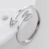Anel Feminino Simples de Alta Qualidade com Design de Diamante Tcheco Anel de Pena Nicho Acessórios Japoneses