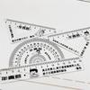 Nueva Regla de Juego Juvenil Estilo Simple Acrílico Transparente Regla Triangular Herramienta de Dibujo Juego de Cuatro Piezas Blanco y Negro Regla