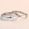 Anillos de Pareja, Anillos a Juego para Hombre y Mujer, Simples y Elegantes, Anillos Abiertos de Diamante Corona Estilo Coreano, Anillos de Diamantes para Boda y Propuesta