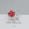 Anillo Abierto Mariposa Esmaltada Gris Verde Retro Manchado Blanco y Exquisito Flor Femenina Anillo Súper Hada de Gama Alta