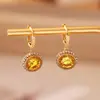 Brincos de Zircônia Dourados de Alta Qualidade, Modernos e Luxuosos, Design Brilhante, Simples e Únicos, Brincos Estilo Influenciador da Moda