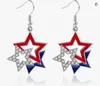 Pendientes con forma de estrella para fiestas, días festivos, celebraciones independientes y el Día de la Bandera Estadounidense, pendientes creativos, pendientes de acrílico