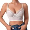 Lencería de Triángulo Estilo Francés para Mujer con Doble Tirante, Hebilla Única, Espalda Hermosa, Diseño Hueco, Tirantes Finos, Sujetador Camisola Sexy con Pedrería