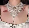 Explosiones de AliExpress Collar de Encaje Estilo Gótico Collar Falso Cadena para Clavícula Estilo Oscuro Popular en Europa y América