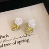 Pendientes de Cristal con Diseño de Flor Degradada Estilo Nuevo Luz de Hada Lujo Celebridad de Internet Moda Accesorios para Orejas