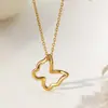 Lele Jewelry Acero Inoxidable Mariposa Simple Oro Versátil Juego de Pendientes y Collar Moda Viajero Lujo Ligero Joyería para Mujer