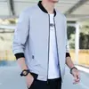 Nova Jaqueta Casual Masculina de Verão 2021, Cor Sólida, Manga Longa Regular, Jaqueta Jovem Tendência com Gola Alta