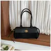 Bolso de hombro de retazos de mezclilla minimalista de diseño único, bolso de mano a cuadros versátil y moderno, bolso de axila para el día a día con cordón