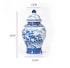 Jarra de general de porcelana azul y blanca de Jingdezhen adorno de pie jarrón de cerámica pintado a mano tarro de almacenamiento de porcelana decoración de jarrón de flores