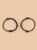 Pulsera de pareja con hebilla magnética de amor de moda transfronteriza europea y americana, juego de pulseras ajustables, joyería
