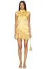 Estilo europeo y americano nuevo estilo chino cuello cheongsam estampado de mariposas manga corta volantes vestido corto ropa de mujer Amazon