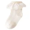 25 calcetines finos de primavera y verano para niñas, calcetines de algodón, calcetines de encaje, calcetines de malla estilo princesa, estilo coreano para niños, estilo Ins, verano