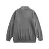 Yidao Vintage Otoño 2026 Nueva Colección: Suéter casual, de color sólido, corte holgado, cuello de gaviota, minimalista, retro