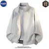Chaqueta de alta calidad y estilo de la marca NASA para hombre, abrigo casual de otoño de corte holgado, diseño simple de color liso