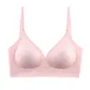 2026 Nuevo Modelo Color Base Invisible Sin Costuras Fresco Ultradelgado Lencería para Mujer con Tirantes Finos y Push-Up Hermosa Espalda Sujetador