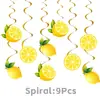 Nuevas Decoraciones de Fiesta Temáticas de Limón de Verano de Amazon Abanicos de Papel Rosas y Amarillos Bolas de Panal Suministros de Decoración para Escena de Fiesta