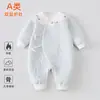 Mono de algodón acolchado, ropa interior térmica de tres capas de algodón puro grado A para bebé, ropa interior para recién nacidos para otoño e invierno, mameluco para bebés niñas