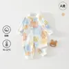 Roupas de Bebê Classe A Macacão 100% Algodão Todas as Estações Sem Costura Camada Base Primavera e Outono Romper Macacão Unissex para Recém-Nascido