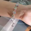 Elegante Francés, Moderno y Sencillo Pulsera de Flor de Circonita, Exquisita Pulsera de Flor de Aleación con Diamantes Fabricante Mayorista