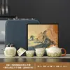 Conjunto de Chá Kung Fu Ritmo de Bambu Dourado Teapot Portátil para Exterior Conjunto de Chá Kung Fu para Carro de Negócios Portátil Presente Rápido