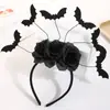 Diadema con diseño de murciélago negro para Halloween, divertida diadema con diseño de murciélago negro, ideal para fiestas, festivales y actuaciones en escenarios.