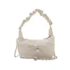 Bolsa de Mão Quadrada Pequena Plissada Estilo Doce Atacado para Mulheres Nova Coleção Primavera 2026 Bolsa de Ombro com Laço Bolsa Transversal com Corrente