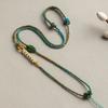 Cordón colgante de hebilla Ping An de alta gama para mujer, tejido a mano de cuatro hebras, jade Pei, jade, cuerda colgante de cera dorada