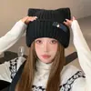 Bonito gorro de orejera versátil para mujer, cálido y sencillo, gorro pequeño a prueba de frío, hace que la cara se vea más pequeña, adecuado para otoño e invierno