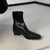 Botas de tacón grueso de moda, nuevo estilo 2026, a la moda y con estilo, efecto adelgazante, estilo coreano, con cremallera trasera, puntera cuadrada, elegantes y chic, botas elásticas