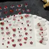 Adesivos de Unha Artística Coração com Rosa Vermelha com Suporte Adesivo, Decorações de Adesivos de Unha DIY Atmosfera de Dia dos Namorados Estilo Dh