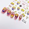 Pegatinas de uñas finas resistentes con relieve de camuflaje, lindas estrellas de dibujos animados, muñeca SP, giicawa mikko