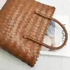 Bolsa de Mão de Rattan Sintético, Bolsa de Palha Trançada, Bolsa de Ombro de Abaixo do Braço, Bolsa Tote Tecida de Plástico Retrô Artesanal Feminina, Bolsa de Presente