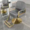 Silla de salón de peluquería para cortar, rizar y peinar, diseño popular, estilo guerrero negro, altura ajustable, giratoria y reclinable, adecuada para barberías