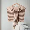2026 Novo Estilo Xale Tricotado de Listras Finas Primavera e Outono Estilo Coreano Xale Cachecol Tricotado em Lã Quente para Envolver os Ombros Feminino