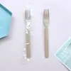 Garfos Descartáveis Espessos Comerciais para Restaurante, Papel Kraft Embalados Individualmente, Embalagem para Levar, Colheres para Misturar Arroz, Garfos para Comida Leve