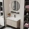 Nuevo Práctico Espacio Panal de Abeja Aluminio Gabinete de Baño Cerámica Integrado Lavabo Encimera de Lavabo Baño Apartamento Pequeño