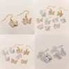 Brinco Colar Pingente Borboleta de Metal Tridimensional Material DIY Estilo Antigo Joias Feitas à Mão Acessórios de Pingente