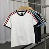 ¡Rayas de Bloques de Color! Camiseta de Verano para Hombre y Mujer, para Exteriores, de Secado Rápido, Transpirable, Versátil, Cuello Redondo, Manga Corta 12320