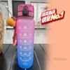 Nueva Taza de Agua de Plástico Portátil de Gran Capacidad con Color Degradado, Taza Creativa para Estudiantes, Deportes al Aire Libre, Botella de Agua de Beber Directo para Hombres y Mujeres