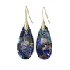 Pendientes Colgantes de Gota de Agua de Piedra Emperador Bohemia Estilo Nuevo Europeo y Americano Joyería Joyería de Estación Independiente Transfronteriza de Piedra Natural